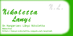 nikoletta lanyi business card